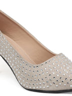 Women’s Rhinestone Kitten Heel Pumps – Elegant Sparkle Party Shoes