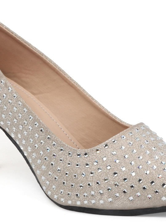 Women’s Rhinestone Kitten Heel Pumps – Elegant Sparkle Party Shoes