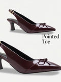 Women’s Patent Slingback Heels – Pointed Toe Elegant Party Pumps