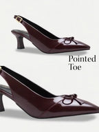 Women’s Patent Slingback Heels – Pointed Toe Elegant Party Pumps