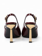 Women’s Patent Leather Slingback Heels – Elegant Pointed Toe Party Pumps